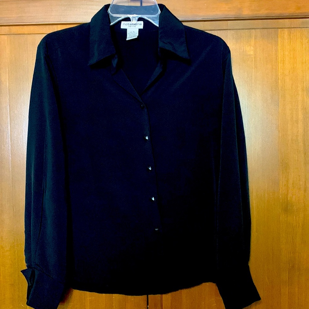 Black Silky Shirt Petit Large 10% Polyester